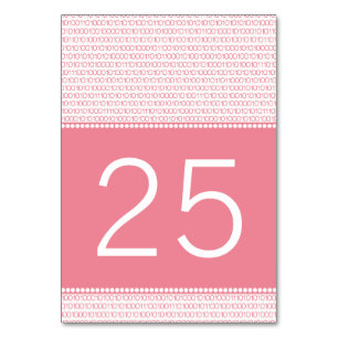 Pink Geek Chic Binary Code Table Card