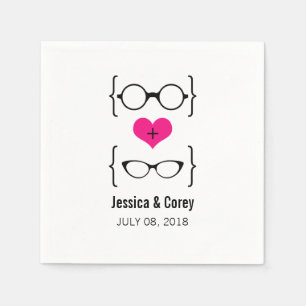 Pink Geeky Glasses Paper Napkins