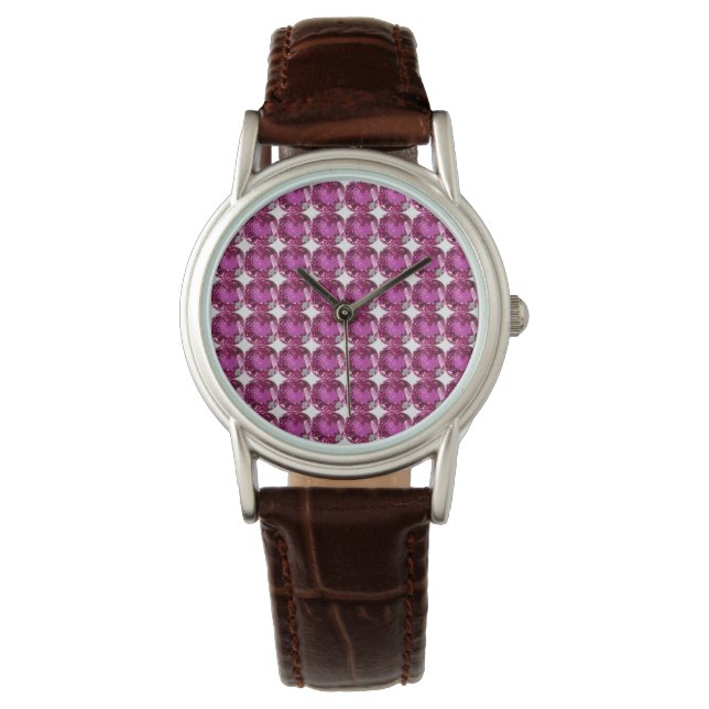 Pink Gem Pattern Watch (Front)