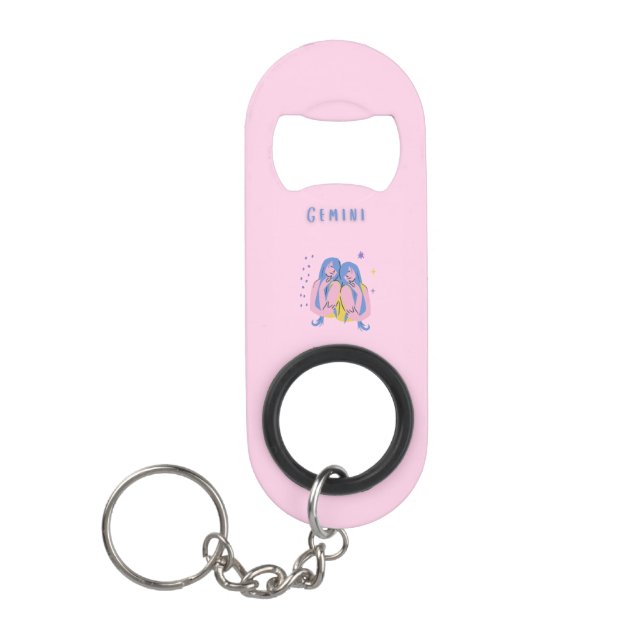 Pink Gemini, zodiac, star sign print (Front)