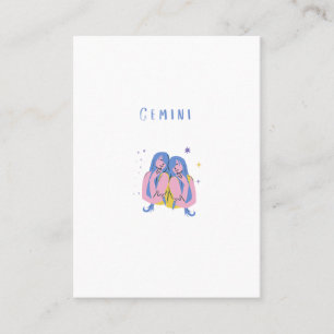 Pink Gemini, zodiac, star sign print Place Card