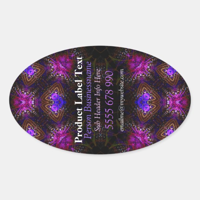 Pink Gems Fractal Art Vertical Product Label Stick (Front)