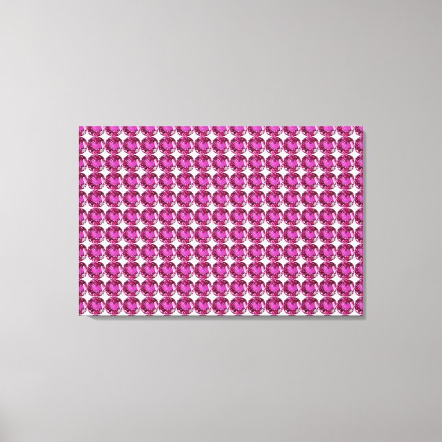 Pink Gemstone Pattern Canvas Print (Front)