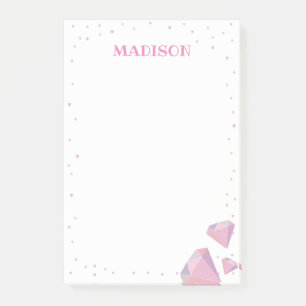 Pink Gemstone Post It Note