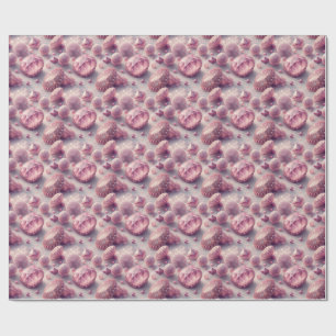 Pink Gemstones & Sparkling Jewel Crystals Pattern Wrapping Paper