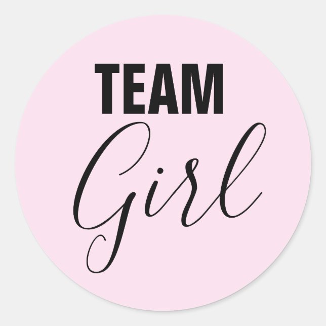 Pink Gender Reveal Team Girl Stickers (Front)