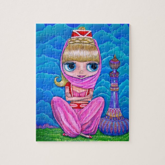 Pink Genie Doll and Magic Bottle Puzzle (Vertical)