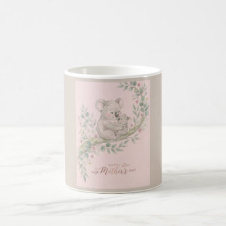 Pink, Gentle Koala Mum and Joey Coffee Mug