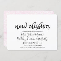 Pink Geo Marble New Mission Wedding Date Change
