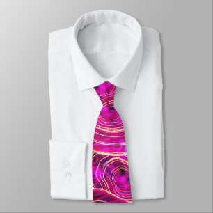 Pink Geode Agate Pattern Tie