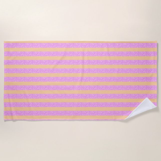 Pink Geometric  Beach Towel (Front)