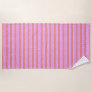 Pink Geometric Beach Towel