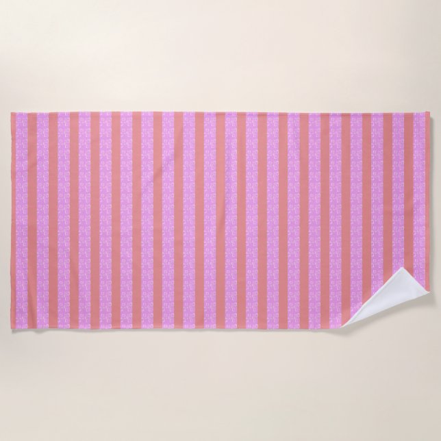 Pink Geometric Beach Towel (Front)