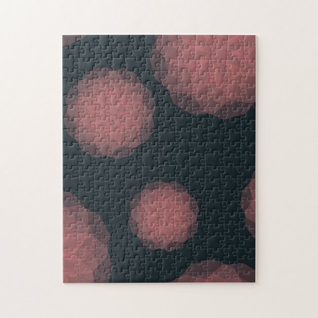 Pink, geometric, cool, trendy flower abstraction jigsaw puzzle (Vertical)