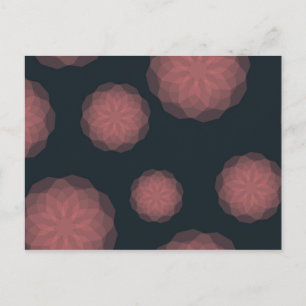 Pink, geometric, cool, trendy flower abstraction postcard