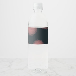 Pink, geometric, cool, trendy flower abstraction water bottle label