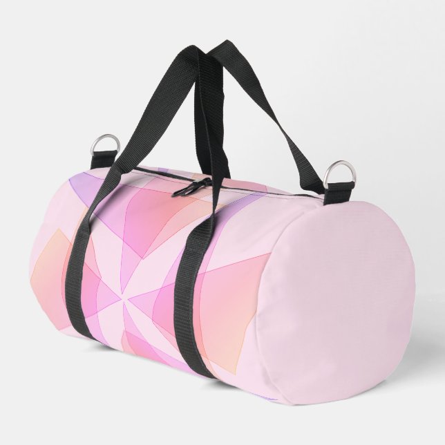Pink Geometric  Duffle Bag (Left Corner)