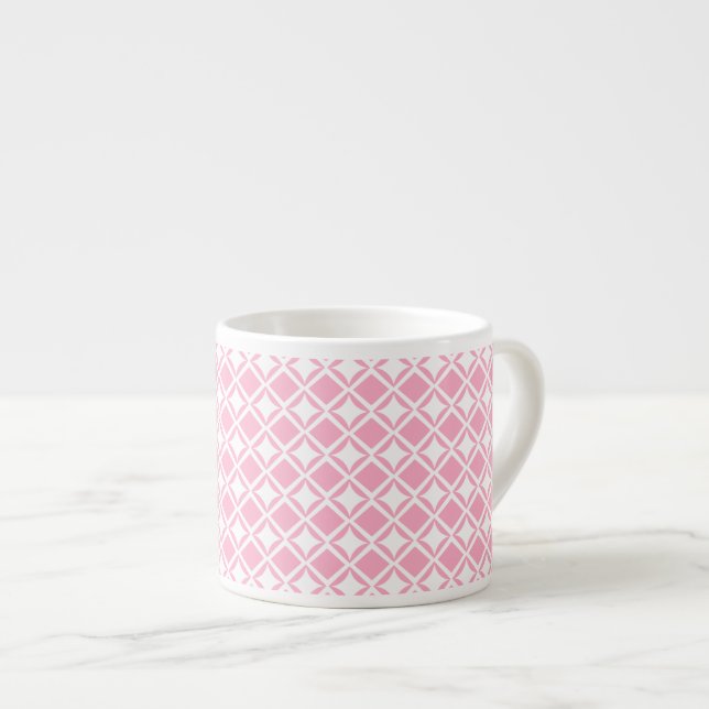 Pink Geometric Espresso Cup (Front Right)