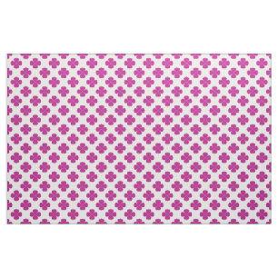 Pink Geometric Flowers on a Light Background Fabric