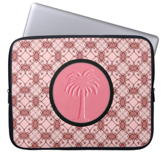 Pink Geometric Lattice Design-Carolina Palm Laptop Sleeve
