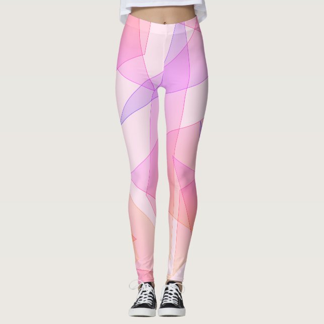 Pink Geometric  Leggings (Front)