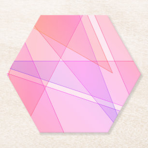 Pink Geometric Paper Coaster