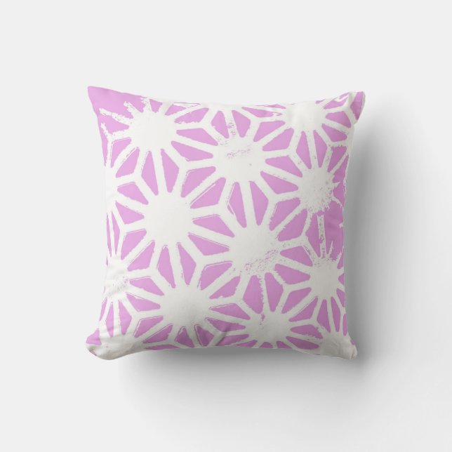 Pink geometric pattern cushion (Front)