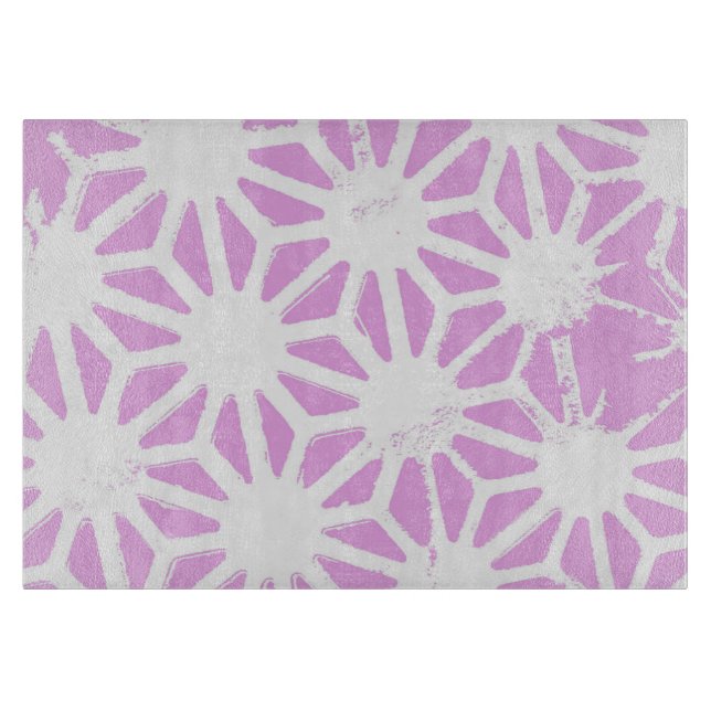 Pink geometric pattern cutting board (Front)
