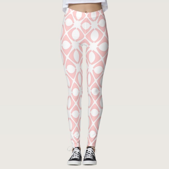 Pink Geometric Pattern Leggings (Front)
