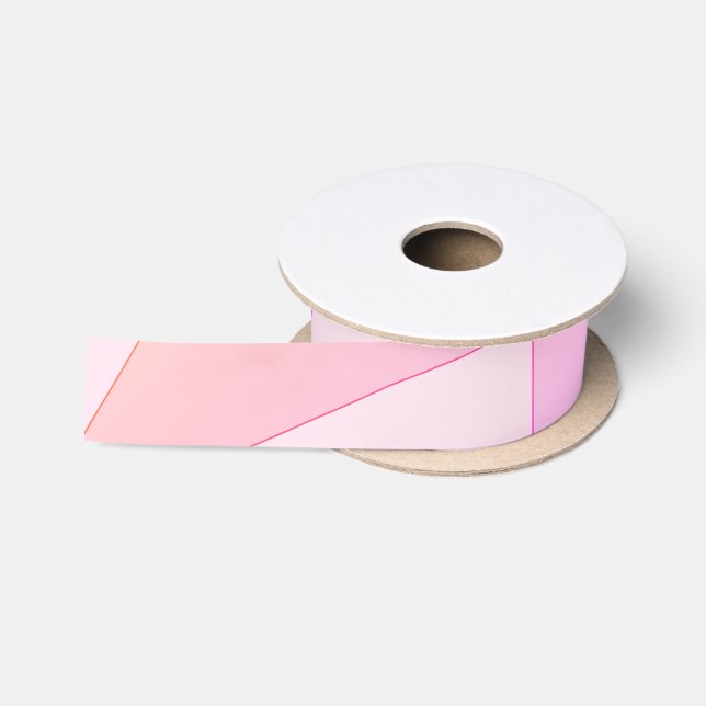 Pink Geometric  Satin Ribbon (Spool)