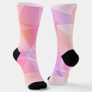 Pink Geometric  Socks