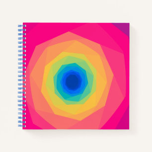 Pink Geometric Spiral Notebook