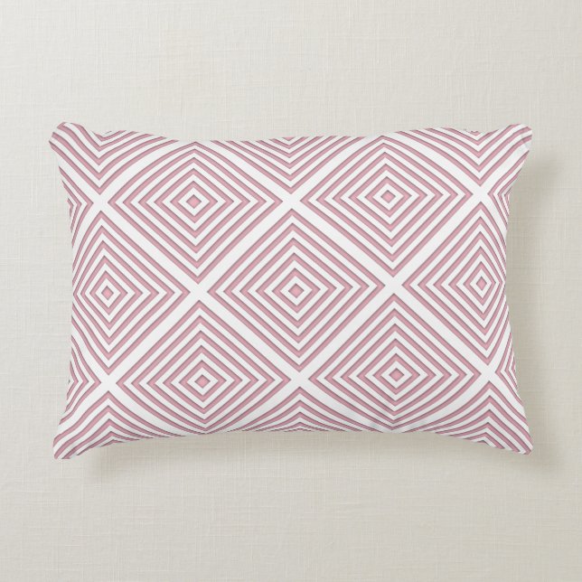 Pink Geometric Squares Decorative Cushion (Front)