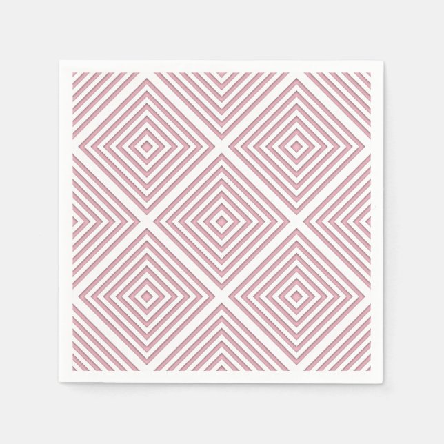 Pink Geometric Squares Napkin (Front)