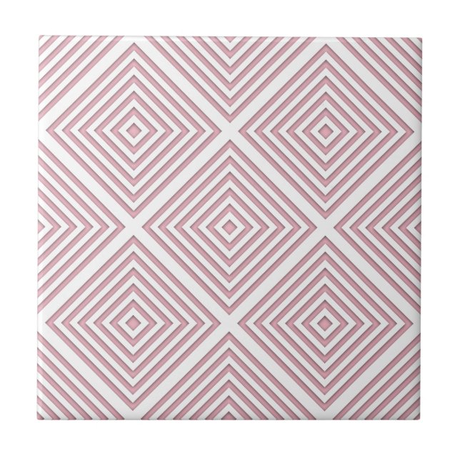 Pink Geometric Squares Tile (Front)