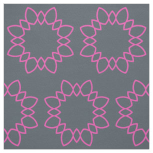 Pink Geometric Star Petals Fabric