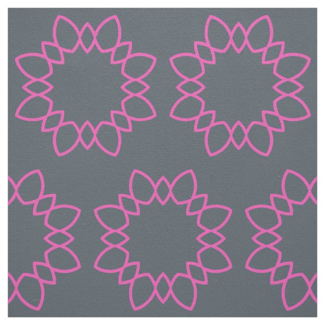 Pink Geometric Star Petals Fabric (Swatch)