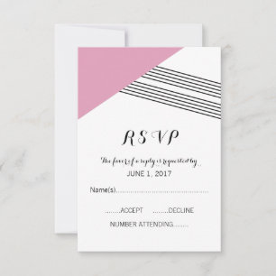 Pink Geometric Stripe Response Card