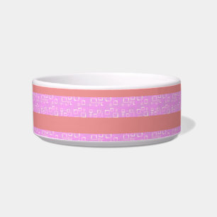 Pink Geometric Stripes Bowl