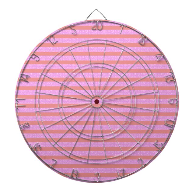 Pink Geometric Stripes Dartboard (Front)