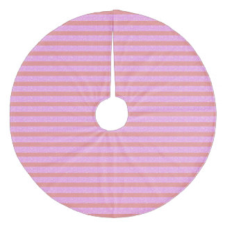 Pink Geometric Stripes Fleece Tree Skirt