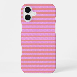 Pink Geometric Stripes Geostripes  iPhone 16 Plus Case
