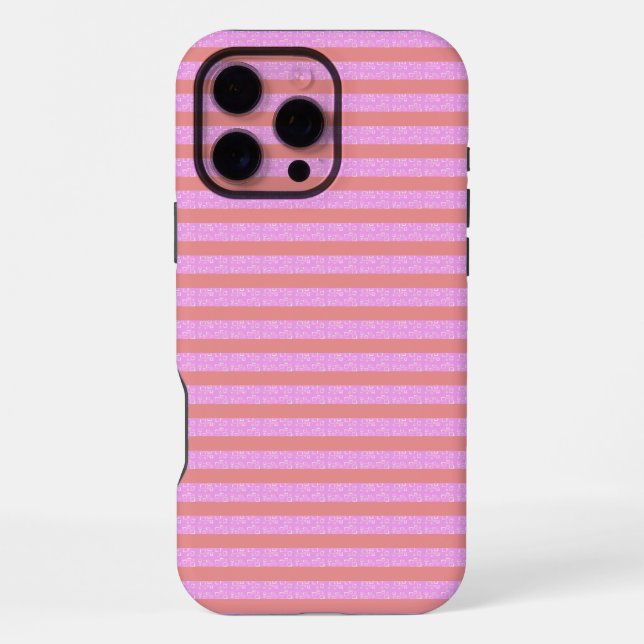 Pink Geometric Stripes  iPhone Case (Back)