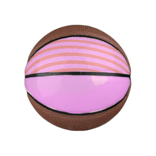 Pink Geometric Stripes Mini Basketball