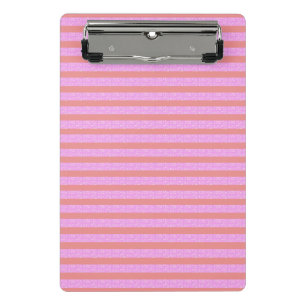 Pink Geometric Stripes Mini Clipboard