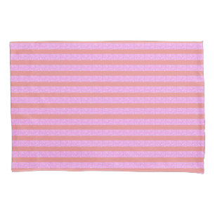 Pink Geometric Stripes Pillowcase