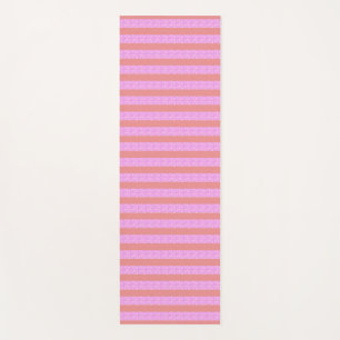 Pink Geometric Stripes Yoga Mat