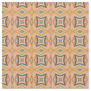Pink Geometric Tile Pattern Fabric