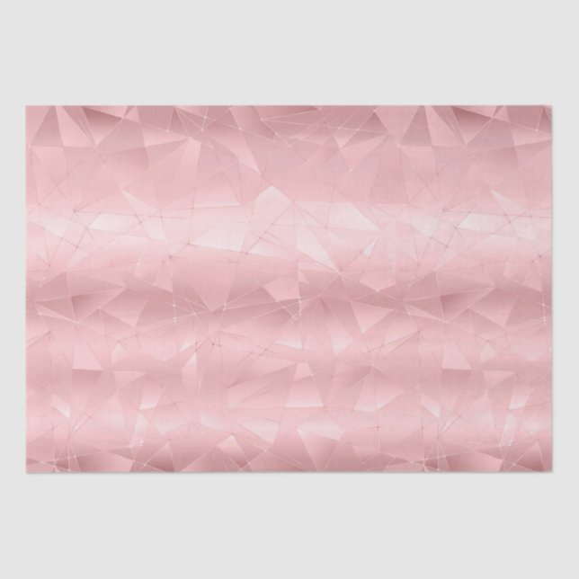 Pink Geometric Triangle Glam Bling Trendy Stylish Tissue Paper (Front)