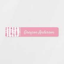 Pink Geometric Triangle Kids Label Skinny